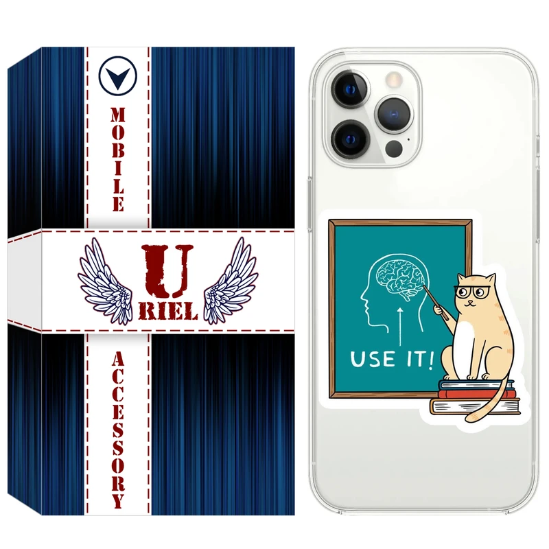 کاور یوریل مدل Clear کد 95 طرح گربه عاقل مناسب برای گوشی موبایل اپل iPhone 12 Pro Max