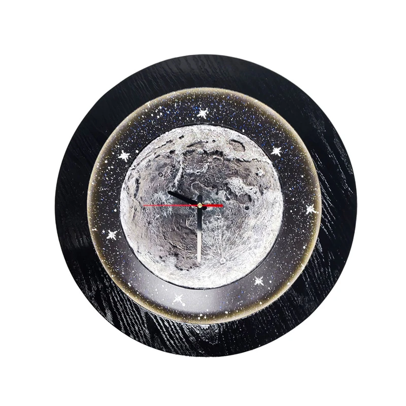 ساعت دیواری مدل ماه و ستاره طرح ال ای دی دار
