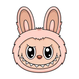 استیکر پارچه و لباس پاد آفرین مدل عروسک لبوبو Labubu کد S2049