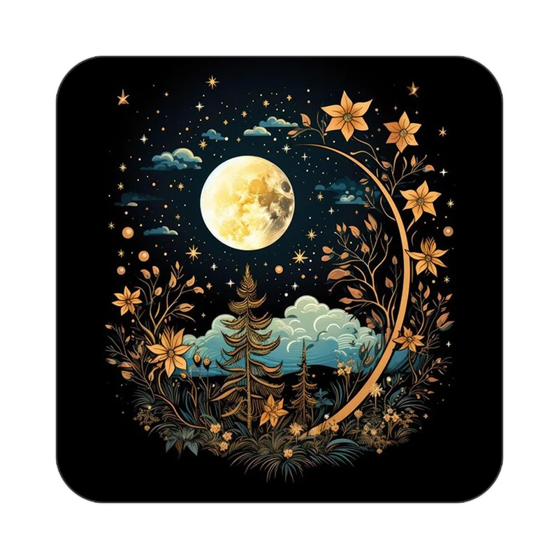 زیر لیوانی کاکتی طرح ماه و ستاره مدل mp52834