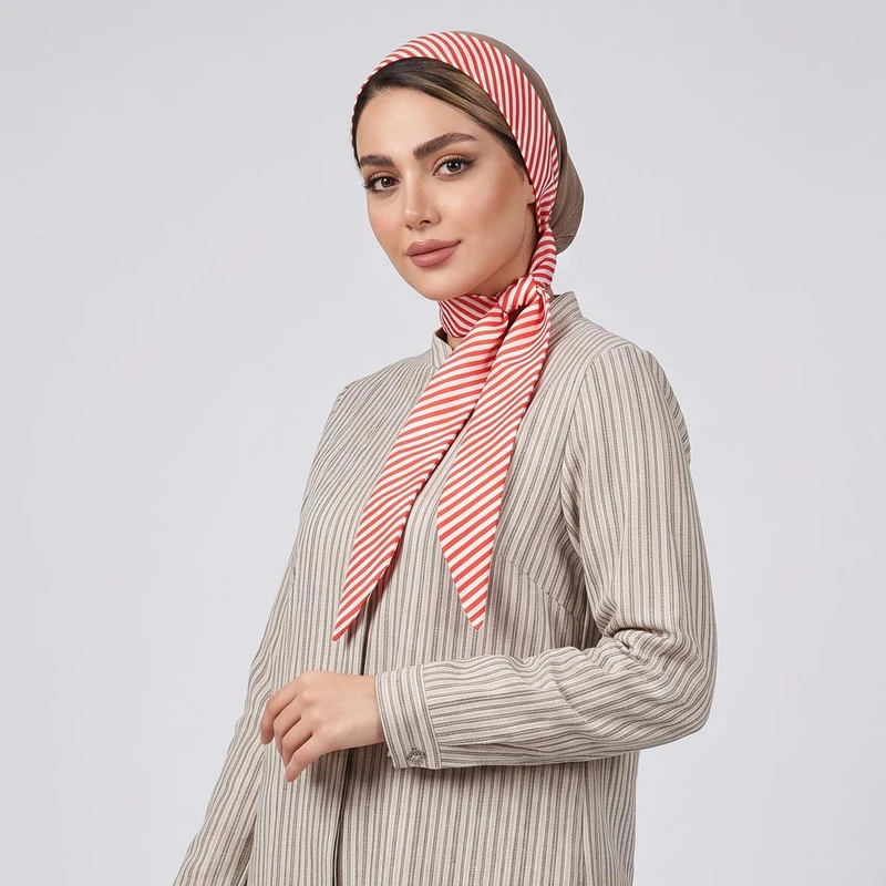 دستمال سر و گردن زنانه مدل باندانا راه راه کد 8030
