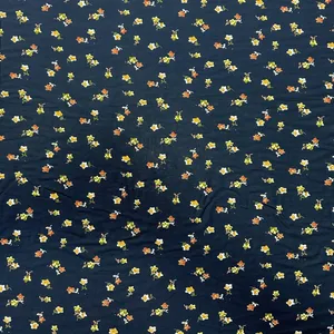 پارچه لباس عرض 1.5 متر مدل نخی دیس شارژ گرم بالا طرح گلریز ستاره ای  رنگ زرد