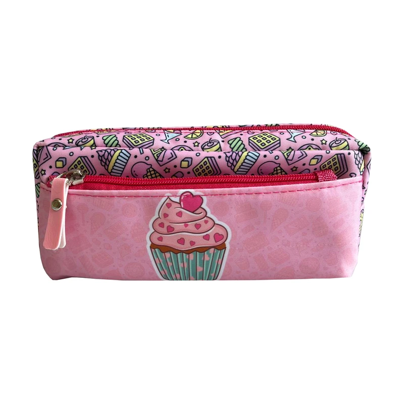 جامدادی مدل سه زیپ سویل طرح کاپ کیک کد 4049