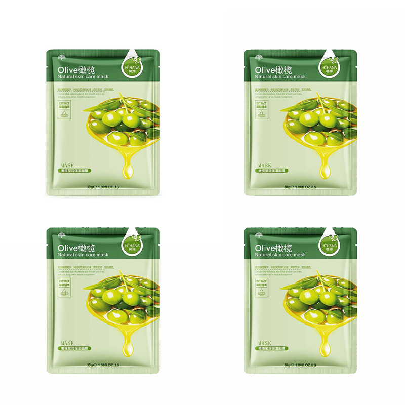 ماسک صورت هچانا مدل زیتون کد hc4006 وزن 30 گرم بسته 4 عددی
