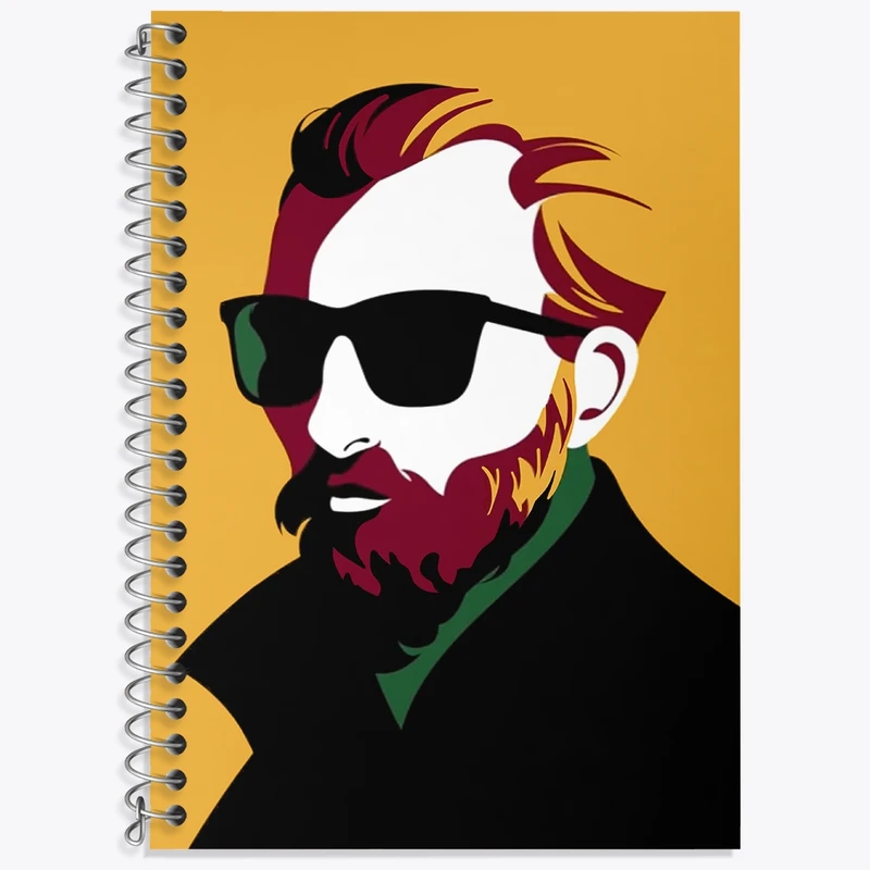 دفتر زبان 50 برگ خندالو مدل سه خط طرح ونسان ونگوگ کد N1708