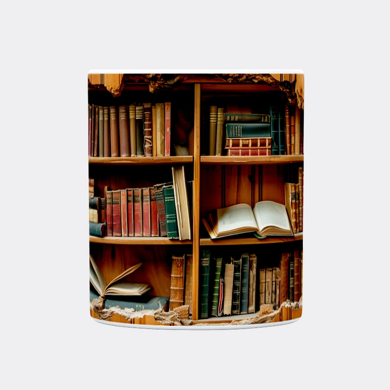 ماگ حس آمیزی طرح کتاب مدل کتابخانه کد 25