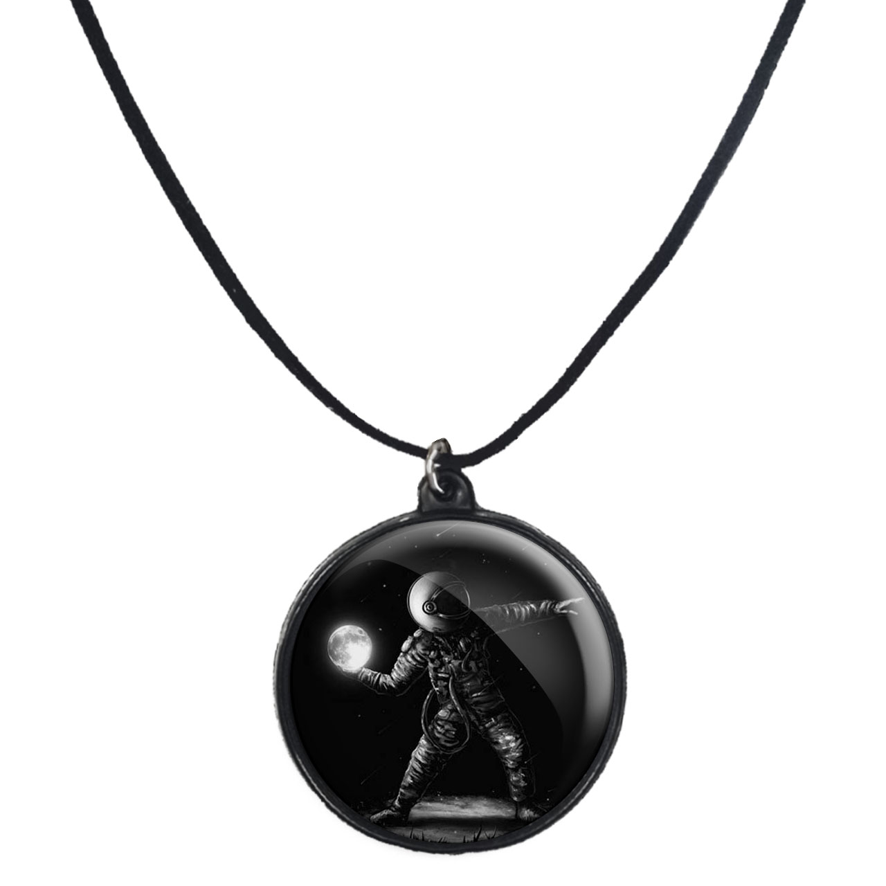 گردنبند پرمانه طرح فضانورد کد pmb.10441 مدل دو طرفه