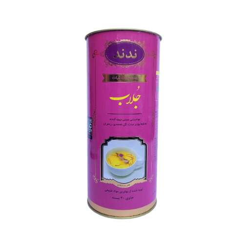 پودر شربت فوری مخلوط گل محمدی و زعفران و پودر نبات ندند بسته 20 عددی
