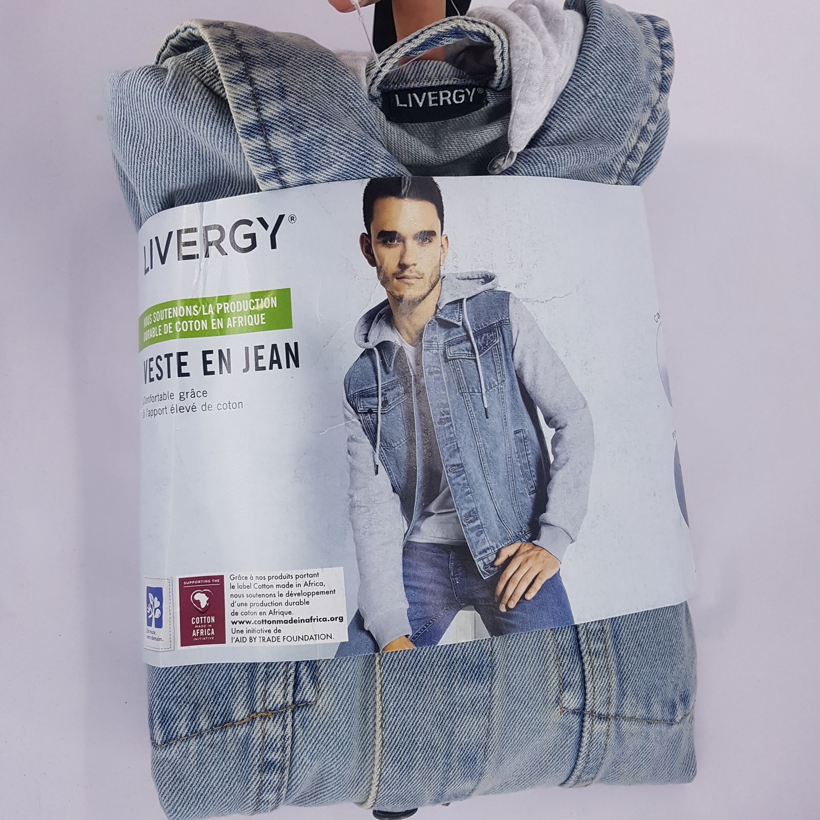 کت مردانه لیورجی مدل جین کلاه دار کد J2023LB - - 7