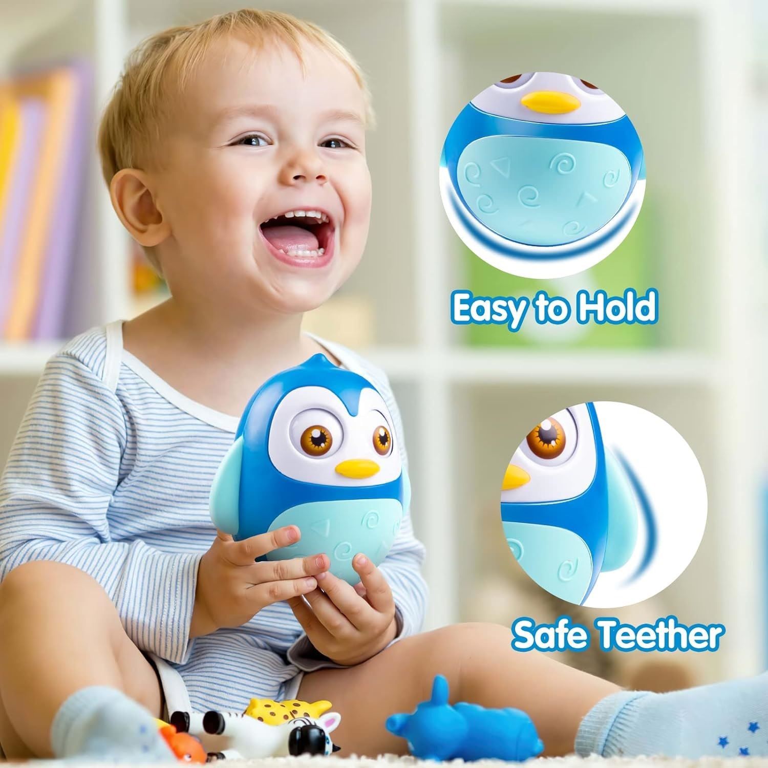 جغجغه هانگر مدل پنگوئن تعادلی طرح Roly Poly Penguin  -  - 17
