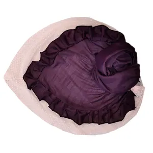 روسری زنانه مدل وال اسلپ حاشیه تور خالدار و چین 