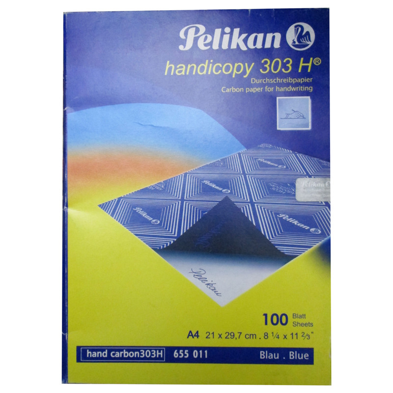 کاغذ کاربن آبی مدل پلیکان سایز A4 بسته 100 عددی