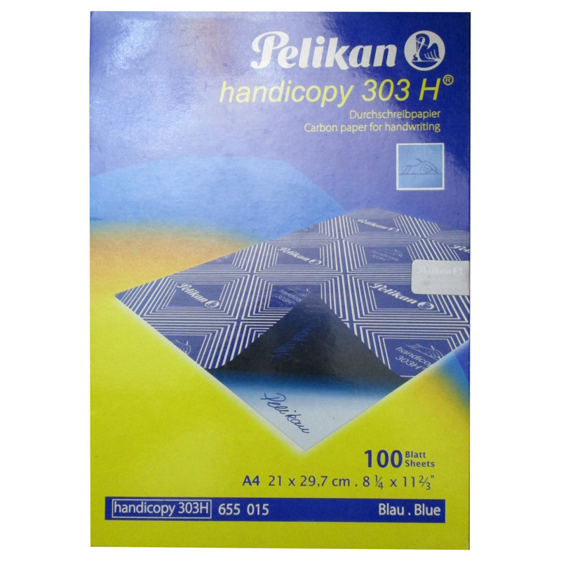 کاغذ کاربن آبی مدل پلیکان سایز A4 بسته 100 عددی