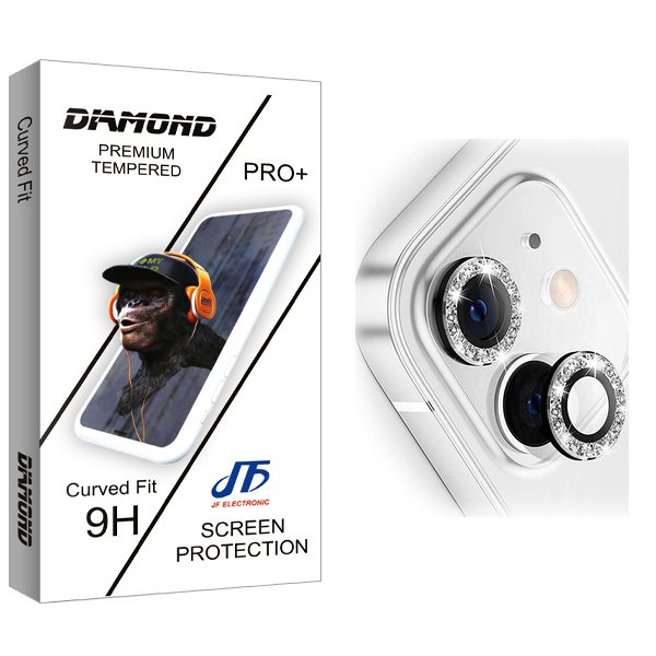 محافظ لنز دوربین جی اف مدل Diamond رینگی نگین دار مناسب برای گوشی موبایل اپل iPhone 11