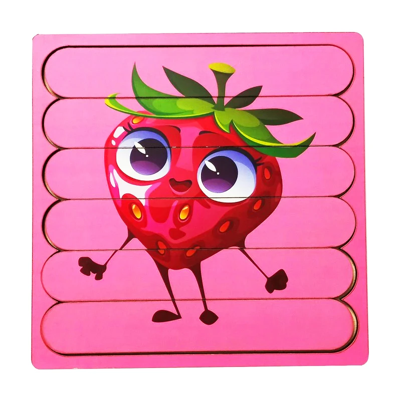 پازل آموزشی مدل جورچین چوبی توت فرنگی کد C01