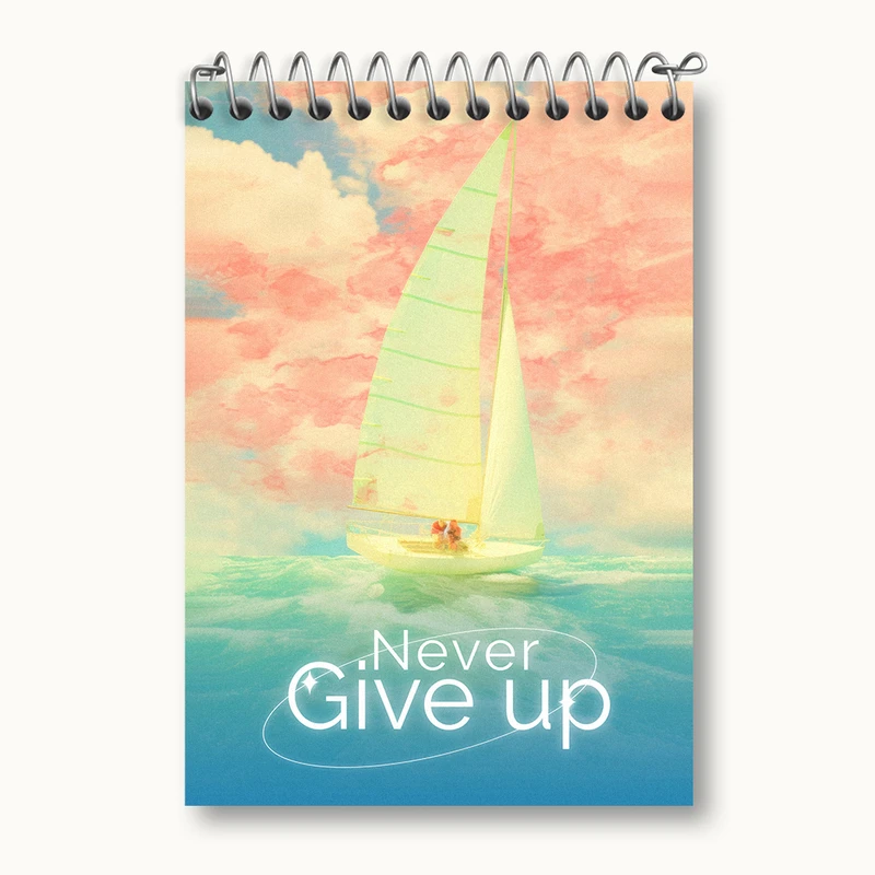 دفتر یادداشت 50 برگ خندالو طرح Never Give Up کد N2331