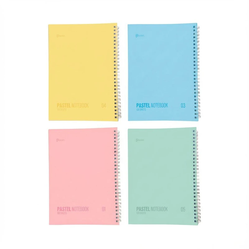 دفتر مشق 100 برگ پالت طرح پاستلی سیمی گلاسه بسته 4 عددی