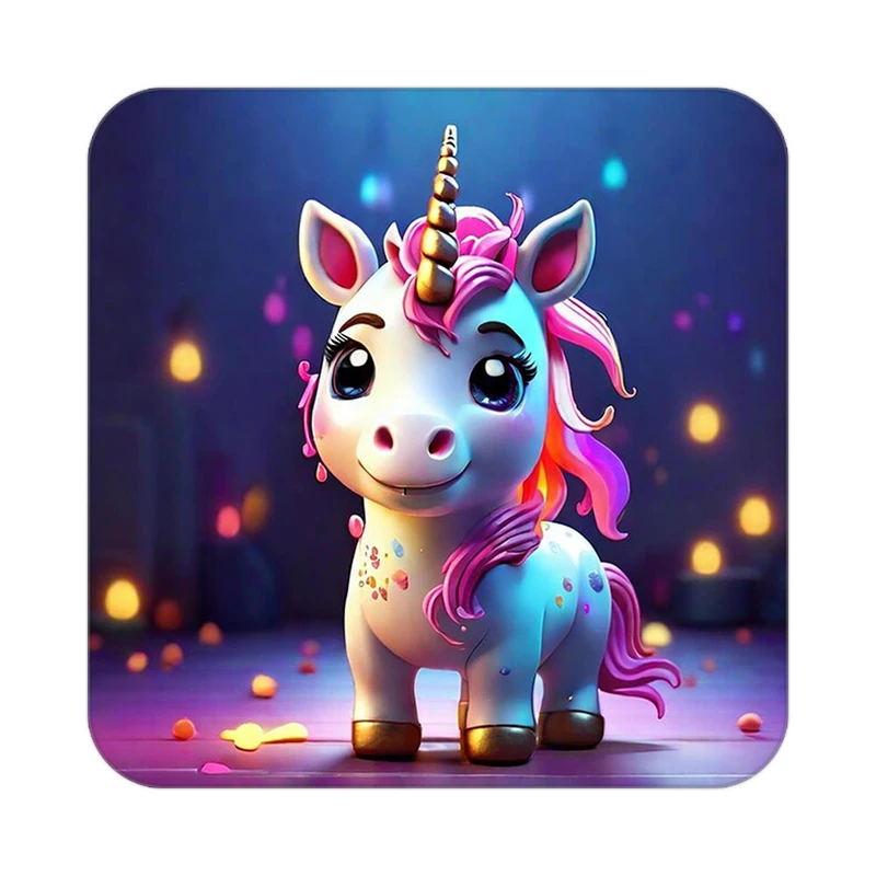 زیر لیوانی کاکتی طرح اسب تک شاخ و یونیکورن مدل mp30856