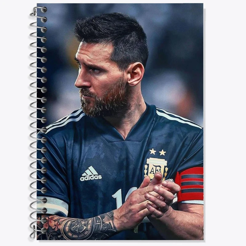 دفتر زبان 50 برگ خندالو مدل دو خط طرح لیونل مسی کد 13995