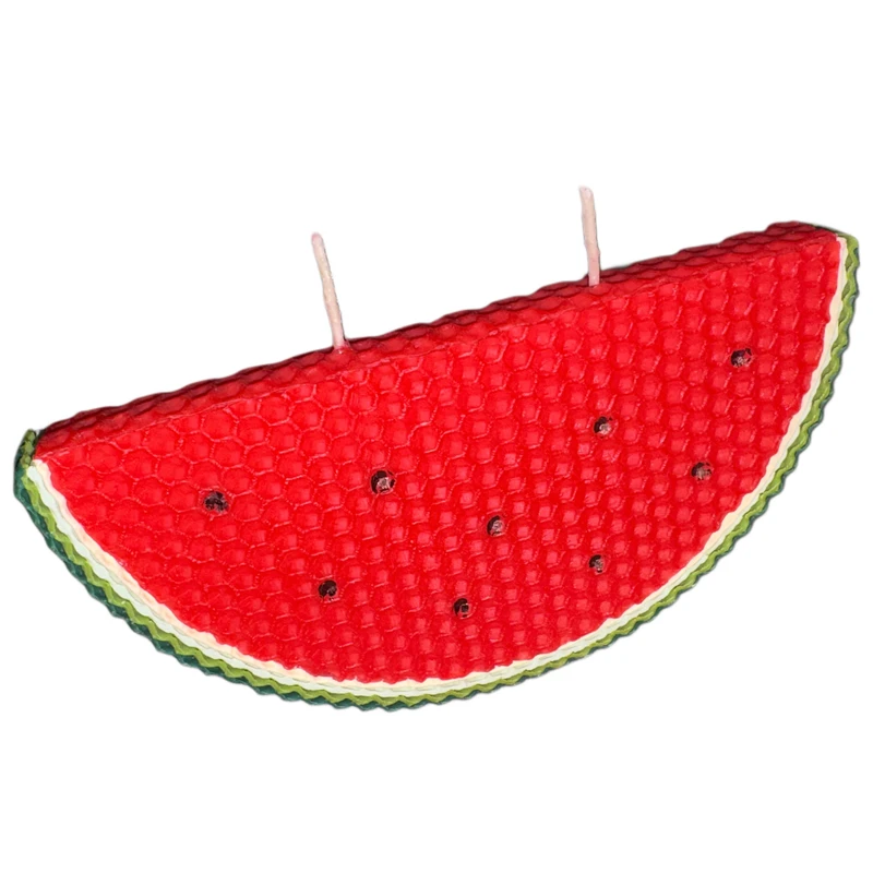 شمع دست‌ساز بدون‌بو مدل هندوانه یلدا زمان اتمام 4 ساعت