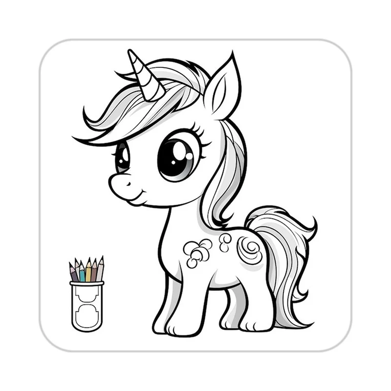 زیر لیوانی کاکتی طرح اسب تک شاخ و یونیکورن مدل mp31524