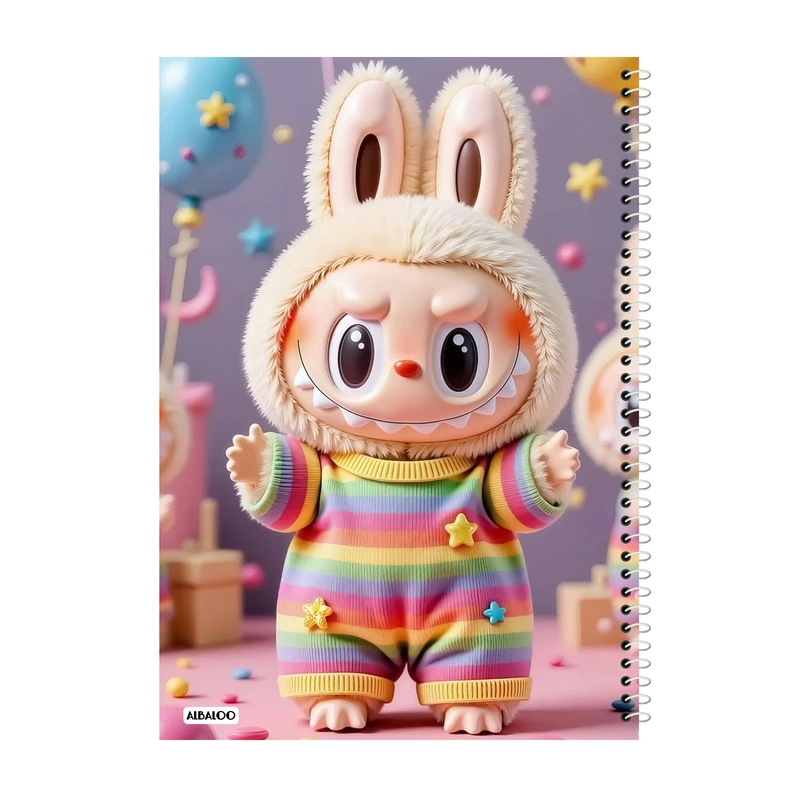 دفتر مشق 50 برگ آلبالو طرح عروسک لبوبو کد 2381