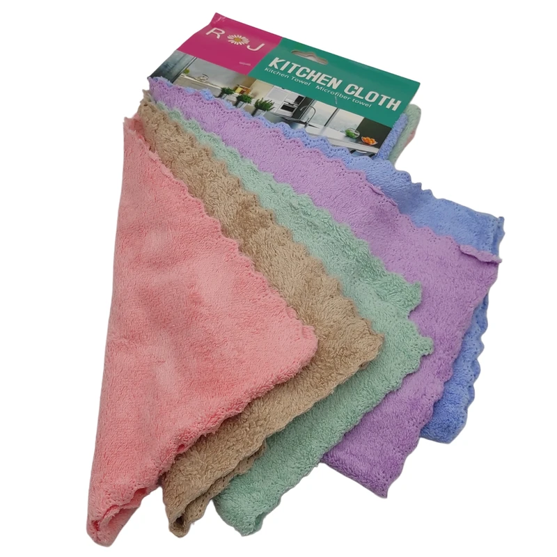 دستمال نظافت آشپزخانه مدل حوله ای طرح ساده بسته 5 عددی