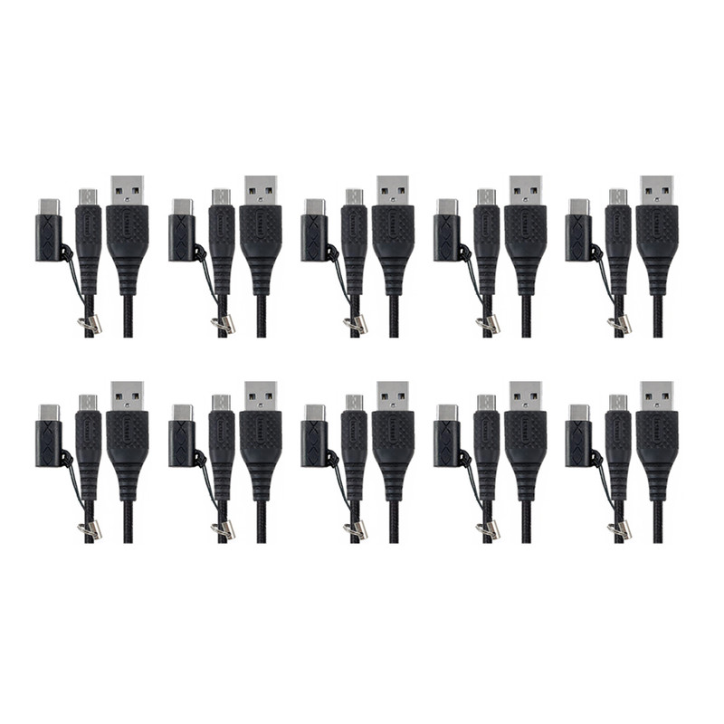 کابل تبدیل USB به MicroUSB / USB-C بیاند مدل BA-319 طول 1متر بسته ده عددی