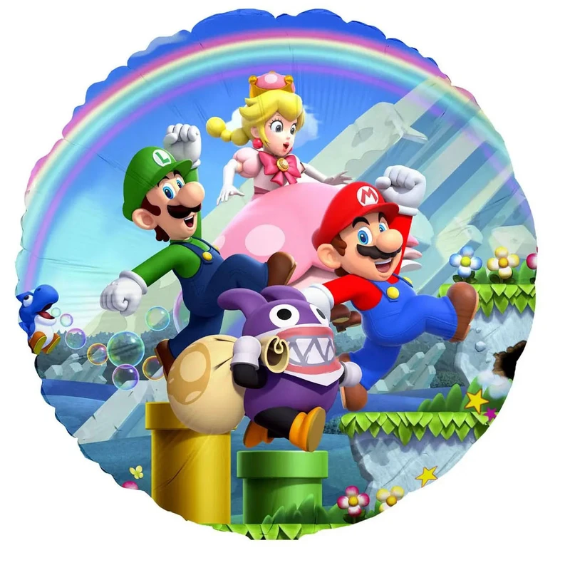 بادکنک فویلی مدل گرد طرح ماریو قارچ خور 2 رو کد DB20