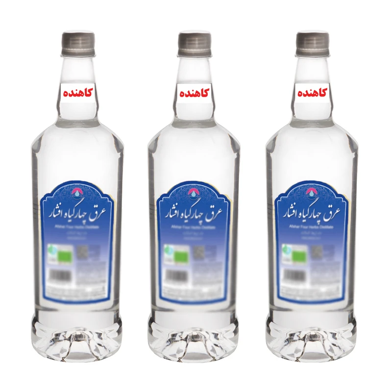 عرق چهار گیاه کاهنده افشار -1لیتر بسته 3 عددی