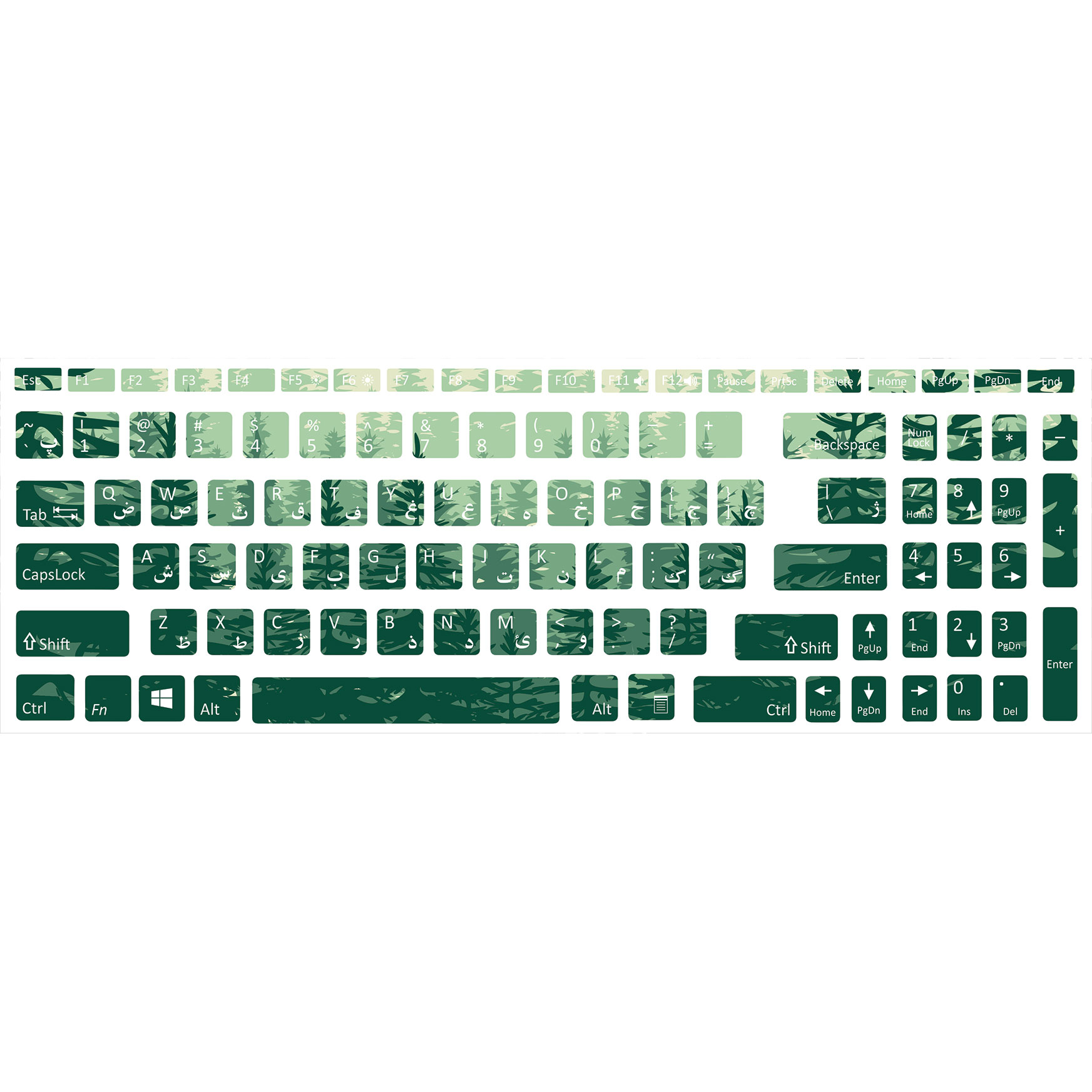 برچسب کیبورد طرح forest