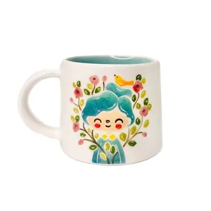 لیوان سرامیکی مدل دختر جوجه به سر