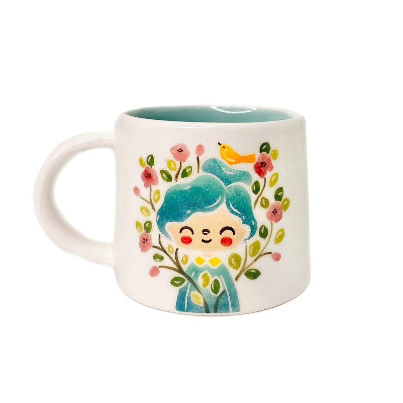 ماگ طرح دختر و گل 