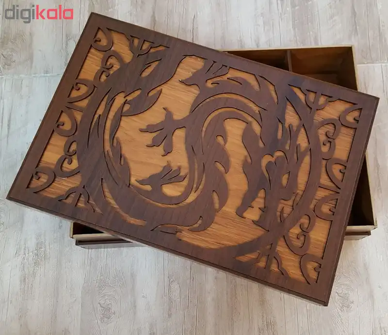 جعبه رومیزی تی بگ و تنقلات و زیر لیوانی مدل nova کد KU27