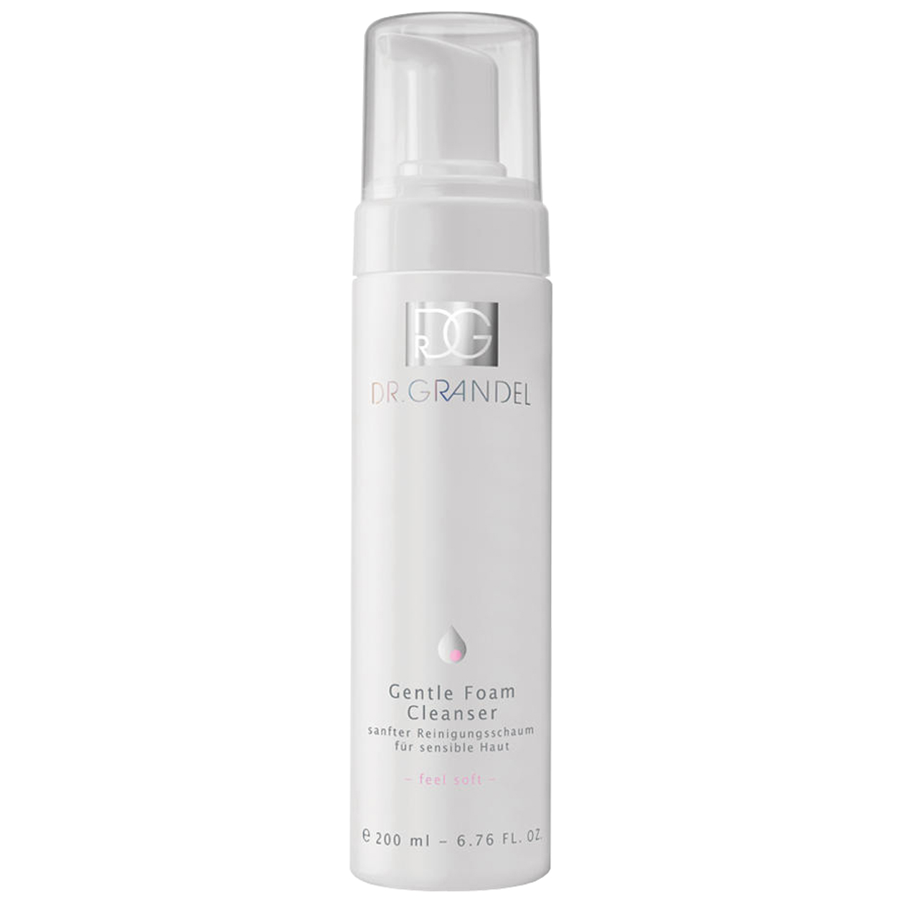 فوم پاک کننده آرایش صورت پوست حساس دکتر گرندل مدل Gentele Foam Cleanser حجم 200 میلی لیتر