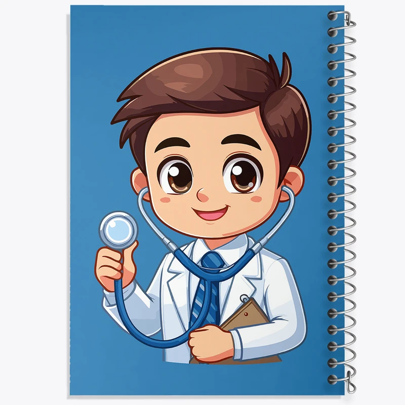 دفتر ژورنال نویسی 50 برگ خندالو مدل نقطه ای طرح پزشک و پرستار کودکانه کد 36491