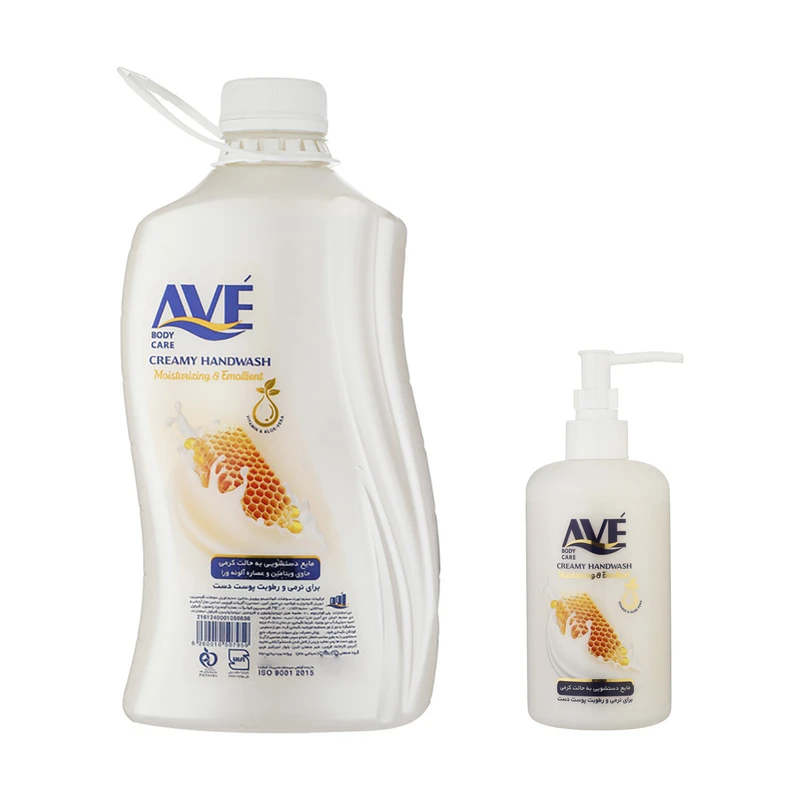 مایع دستشویی کرمی اوه مدل شیر و عسل وزن 2000 گرم به همراه مایع دستشویی اوه مدل 01 وزن 500 گرم