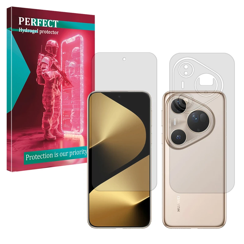 محافظ صفحه نمایش شفاف پرفکت مدل Tough مناسب برای گوشی موبایل هوآوی Pura 80 Ultra به همراه محافظ پشت گوشی