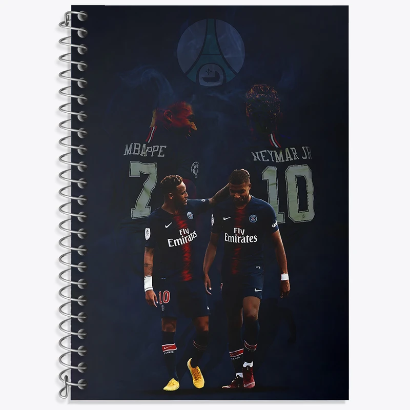 دفتر زبان 50 برگ خندالو مدل دو خط طرح امباپه و نیمار کد N2786