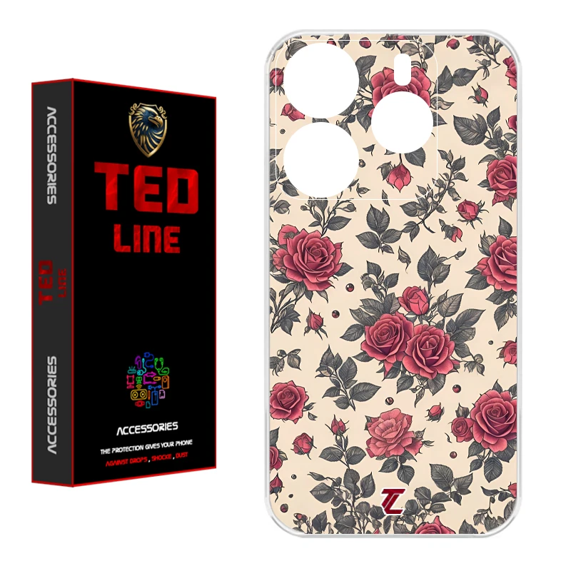 کاور تدلاین طرح گل رز کد 1223 مناسب برای گوشی موبایل شیائومی Redmi Note 14 4G
