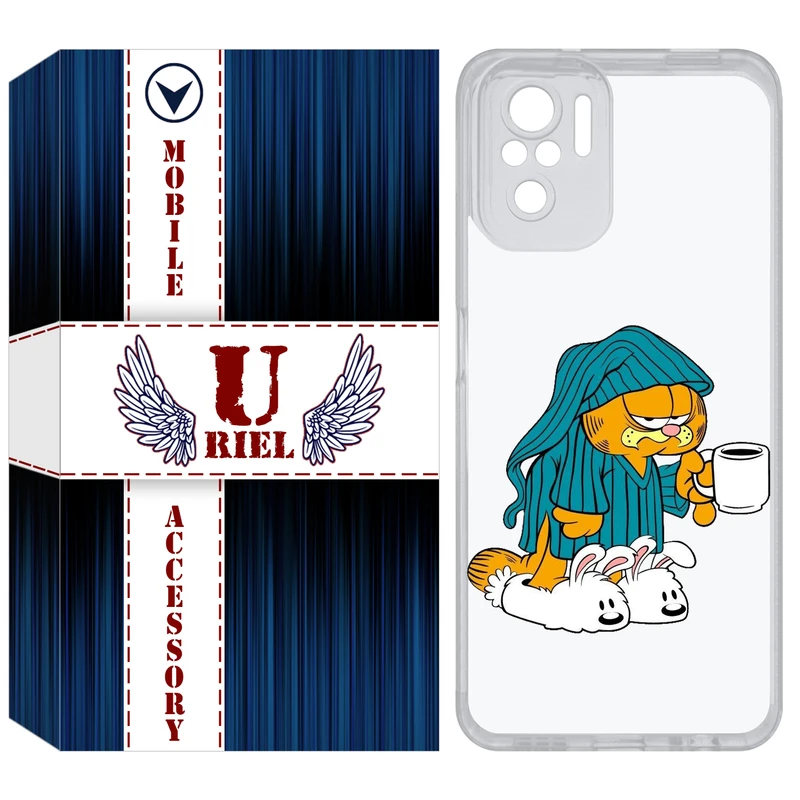 کاور یوریل مدل Clear کد 72 طرح گارفیلد مناسب برای گوشی موبایل شیائومی Redmi Note 10 4G / Note 10S / Poco M5s