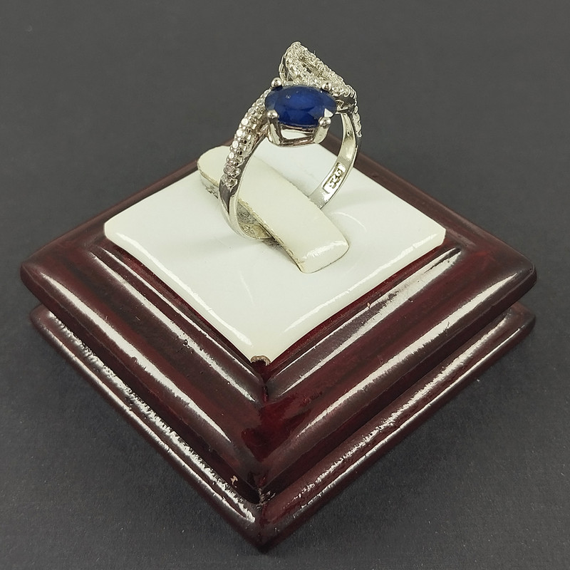 انگشتر نقره زنانه سلین کالا مدل یاقوت کبود کد 48