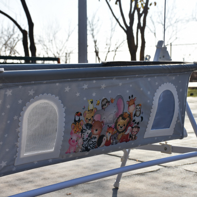 گهواره نوزاد شادی مدل مخمل طرح باغ وحش