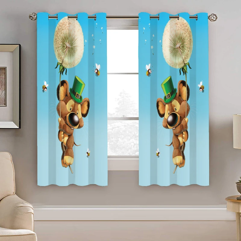 پرده نیروانا طرح موش کودک مدل مخمل کد 4750 سایز 140×200 سانتی متر