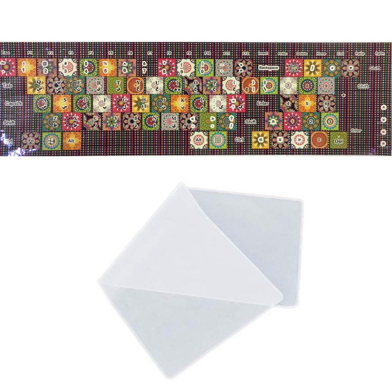 برچسب حروف فارسی کیبورد طرح سنتی به همراه محافظ کیبورد مدل 15-I مناسب برای لپ تاپ 15.6 اینچ