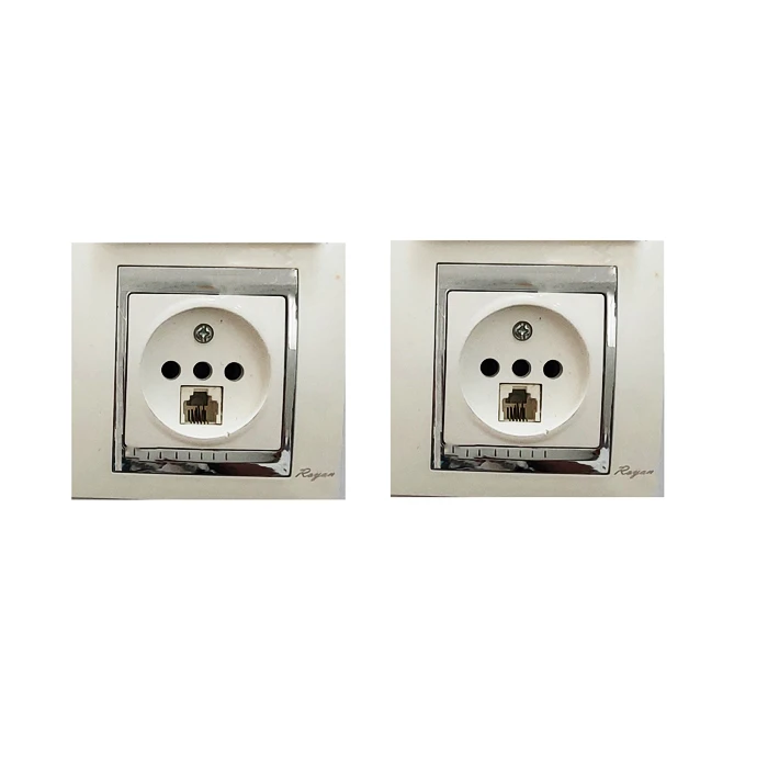 پریز تلفن مدل رویان 00 مجموعه 2 عددی