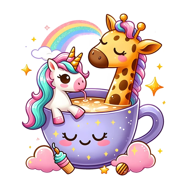 استیکر پارچه و لباس پاد آفرین مدل کارتونی کیوت فانتزی بامزه کد S3850