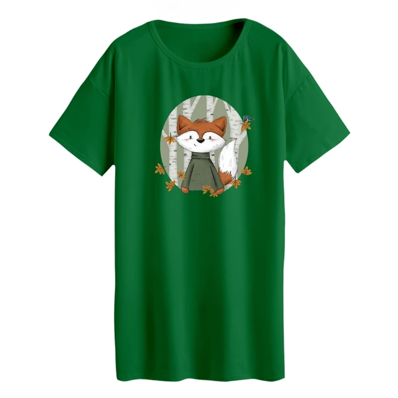 تی شرت لانگ آستین کوتاه زنانه مدل روباه کد 2