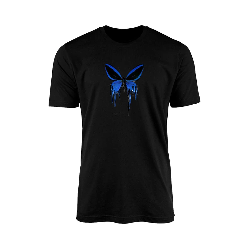 تی شرت آستین کوتاه مردانه مدل TN18 طرح پروانه رنگ مشکی