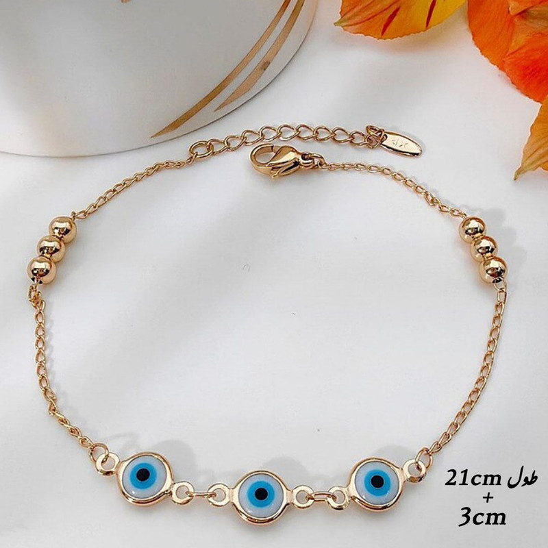 دستبند زنانه ژوپینگ مدل چشم نظر کد XP 015 به همراه جعبه